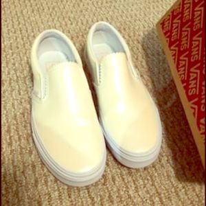 Women’s iridescent slip on vans